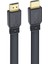 Düz Siyah 1.5 Metre Flat Yassı Gold Uçlu HDMI Kablo 2