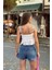 Ladin Askılı Gül Detaylı Kadın Bluz Crop 6