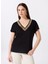 Siyah Kadın Relaxed Payetli T-Shirt FC5SL-TST0118 3