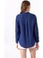 Lacivert Kadın Relaxed %100 Keten Gömlek J5SL-GML7158 5