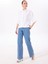 Açık Indigo Kadın Normal Düz Denim Pantolon F5SL-PNT0332 1