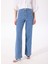 Açık Indigo Kadın Normal Düz Denim Pantolon F5SL-PNT0332 3