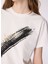Ekru Kadın Relaxed Varaklı T-Shirt M4WL-TST-1963 4