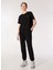 Siyah Kadın Bisiklet Yaka Relaxed Fit Baskılı Pamuk T-Shirt J4WL-TST4011 2