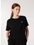 Siyah Kadın Bisiklet Yaka Relaxed Fit Baskılı Pamuk T-Shirt J4WL-TST4011 3