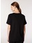 Siyah Kadın Bisiklet Yaka Relaxed Fit Baskılı Pamuk T-Shirt J4WL-TST4011 5
