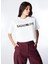 Beyaz Kadın Crop Baskılı T-Shirt SGZB143 1