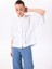 Beyaz Kadın Loose Fit %100 Keten Gömlek F5SL-GML0063 1