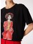 Bisiklet Yaka Baskılı Siyah Kadın T-Shirt F3WL-TST3 4