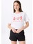 Kırık Beyaz Kadın Relaxed Nakışlı T-Shirt F5SL-TST0253 3
