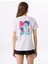 Beyaz Kadın Relaxed Baskılı T-Shirt M5SL-TST1830 5