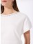 Kırık Beyaz Kadın Bisiklet Yaka Relaxed Taşlı T-Shirt FC5SL-TST0188 4