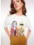 Bisiklet Yaka Baskılı Kırık Beyaz Kadın T-Shirt F3WL-TST5 3