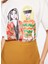 Bisiklet Yaka Baskılı Kırık Beyaz Kadın T-Shirt F3WL-TST5 5