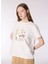 Ekru Kadın Relaxed Baskılı T-Shirt M4WL-TST-1094 1