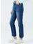 Boru Paça Normal Bel Indigo Kadın Denim Pantolon K-101 3