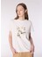 Ekru Kadın Relaxed Baskılı T-Shirt M4WL-TST-1094 3