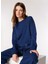 Lacivert Kadın Bisiklet Yaka Loose Fit Sweatshirt C4WL-SWT4806 1