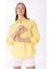 Sarı Kadın Oversize %100 Keten Gömlek F5SL-GML0030 1
