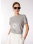 Gri Melanj Kadın Bisiklet Yaka Basic Baskılı T-Shirt FC4WL-TST0124 1
