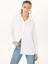 Beyaz Kadın Gömlek Oversize Çizgili Gömlek M4WL-GML-1185 1