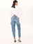 Beyaz Kadın Gömlek Oversize Çizgili Gömlek M4WL-GML-1185 5
