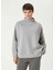 Gri Kadın Dik Basic Düz Sweatshirt 1092578 1