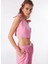 Pembe Kız Çocuk Kare Yaka Crop Nakışlı Bluz BRB4SL-BLZ6076 1
