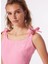 Pembe Kız Çocuk Kare Yaka Crop Nakışlı Bluz BRB4SL-BLZ6076 2
