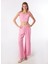 Pembe Kız Çocuk Kare Yaka Crop Nakışlı Bluz BRB4SL-BLZ6076 3