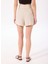 Bej Kadın Relaxed Piliseli Şort F5SL-SHT0403 5