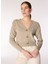 Bej Kadın V Oversize Düz Hırka F4WL-HRK W61 1