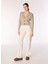 Bej Kadın V Oversize Düz Hırka F4WL-HRK W61 3