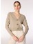 Bej Kadın V Oversize Düz Hırka F4WL-HRK W61 4
