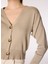Bej Kadın V Oversize Düz Hırka F4WL-HRK W61 5