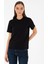 Siyah Kadın Slim Fit Düz T-Shirt Sımo 1