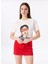 Kırık Beyaz Kadın Relaxed Düz T-Shirt F5SL-TST0283 3
