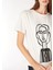 Kırık Beyaz Kadın Basic Baskılı T-Shirt F4WL-TST0370 4
