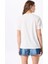 Kırık Beyaz Kadın Relaxed Düz T-Shirt F5SL-TST0284 5