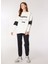 Beyaz Kadın Bisiklet Yaka Oversize Baskılı Sweatshirt C4WL-SWT4410 2