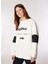 Beyaz Kadın Bisiklet Yaka Oversize Baskılı Sweatshirt C4WL-SWT4410 4