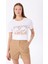 Kırık Beyaz Kadın Relaxed Baskılı T-Shirt F5SL-TST0176 1