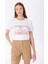 Kırık Beyaz Kadın Relaxed Baskılı T-Shirt F5SL-TST0176 3