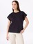 Siyah Kadın Bisiklet Yaka Loose Fit T-Shirt F5SL-TST0087 1