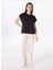 Siyah Kadın Bisiklet Yaka Loose Fit T-Shirt F5SL-TST0087 2