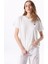 Kırık Beyaz Kadın Relaxed Düz T-Shirt J5SL-TST7186 1