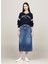 Yuvarlak Yaka Nakışlı Lacivert Kadın Kazak Tjw Crp Varsıty V-Neck Sweater 1