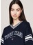 Yuvarlak Yaka Nakışlı Lacivert Kadın Kazak Tjw Crp Varsıty V-Neck Sweater 3