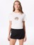 Kırık Beyaz Kadın Relaxed Payetli T-Shirt F5SL-TST0386 1