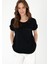Siyah Kadın Regular Fit T-Shirt Polen 3